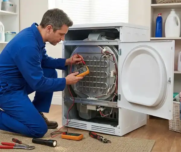 Our technician is fixing dryer